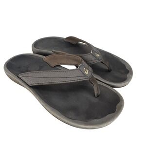 OluKai Ohana Women's 7 US / 37 EU Brown Flip Flops Thong Sandals Comfort Beach
